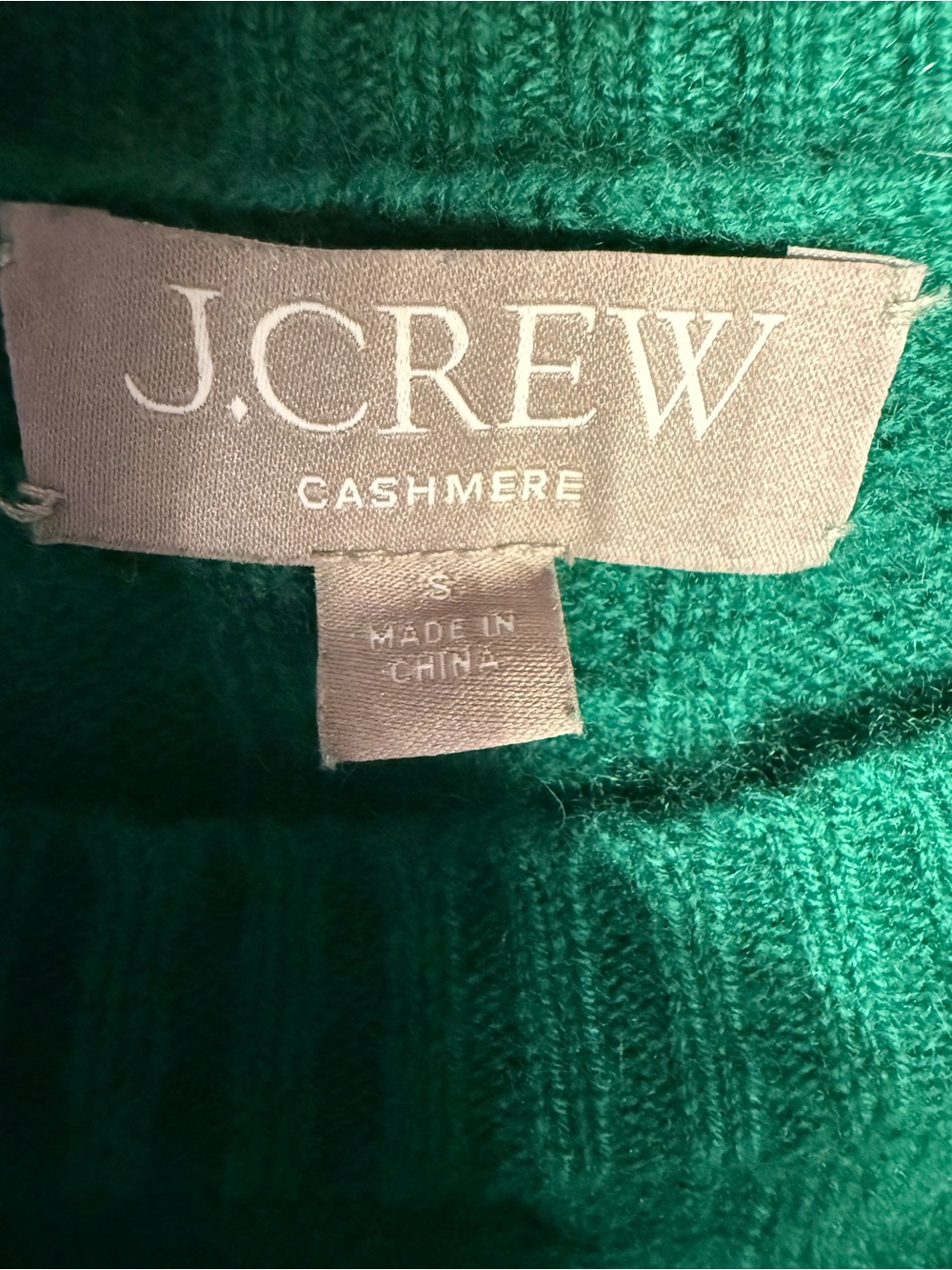 J.Crew 100% Cashmere Cable Knit Sweater Emerald Green Crewneck Size Small - Picture 8 of 10